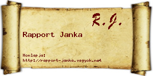 Rapport Janka névjegykártya